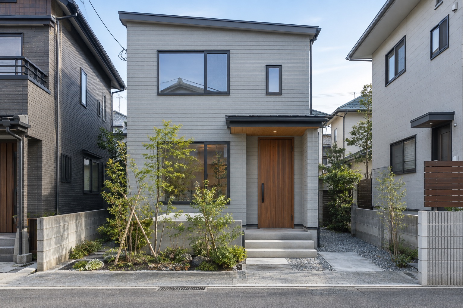 コンパクトな敷地の二階建て住宅の参考イメージ